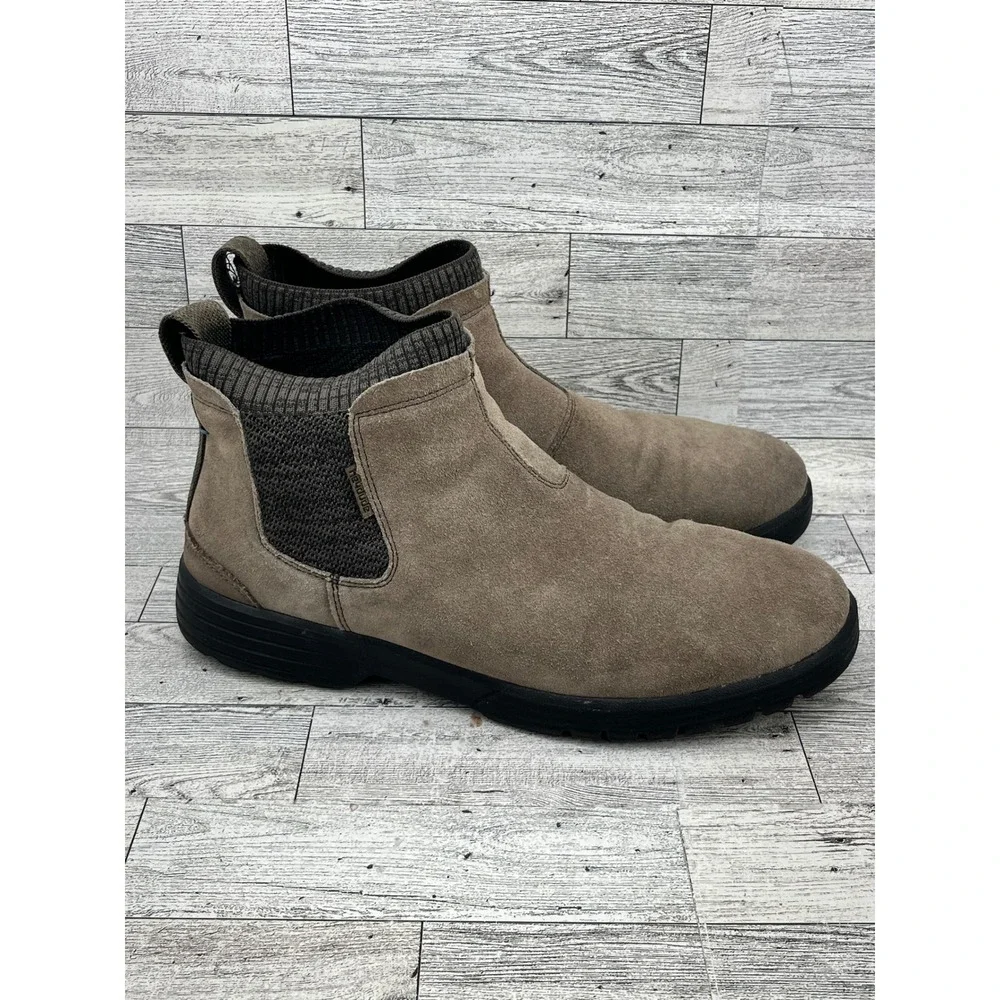 Hey Dude Scott Suede Fossil Men Chelsea‎ Boots Size 10 Slip On Brown 112384962